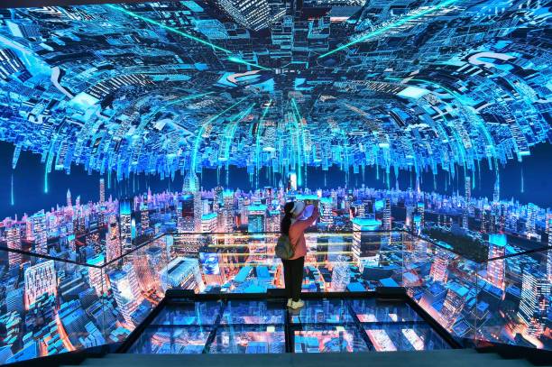 Technology image. Focus on VR AR growth